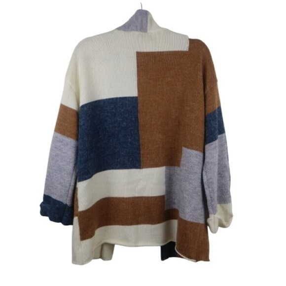 Fable Size M Colorblock Open Front Cardigan Sweater Relaxed Fit Loungewear - Picture 13 of 13
